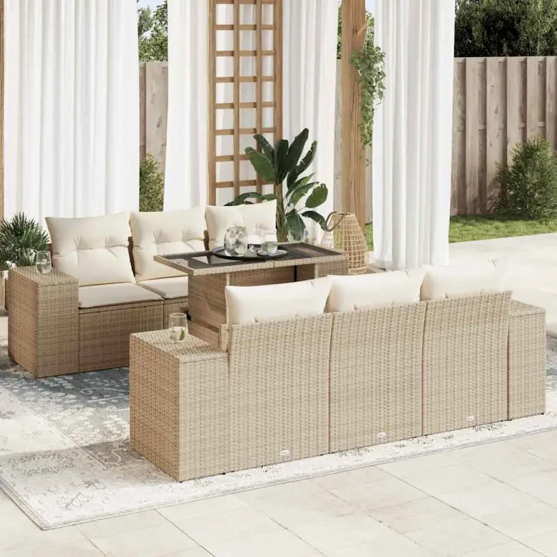 Lounge tuinset met waterdichte tas in beige materiaal en gepoedercoat staal - Tuinsets