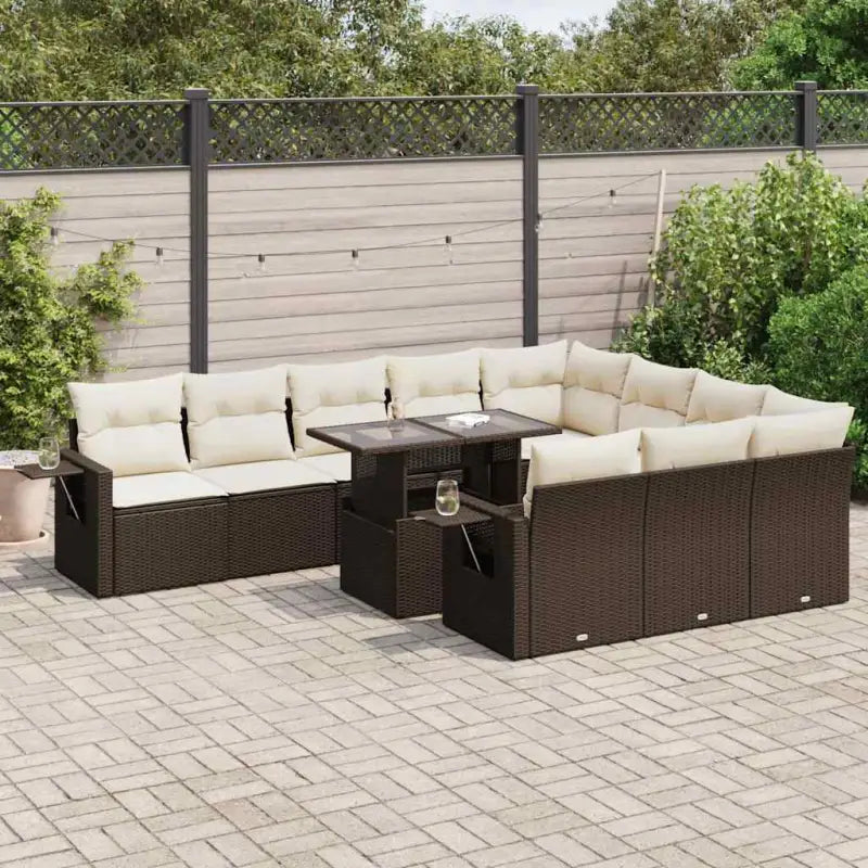 Lounge Tuinset met waterdichte zak en beige materiaal - Bruin en crème / met opbergruimte - Tuinsets