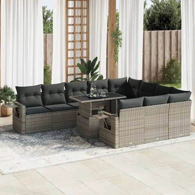 Lounge Tuinset met waterdichte zak en beige materiaal - Grijs / met opbergruimte - Tuinsets