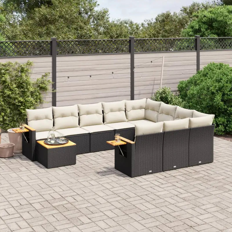 Lounge tuinset met zwart materiaal en gepoedercoat staal - Tuinsets