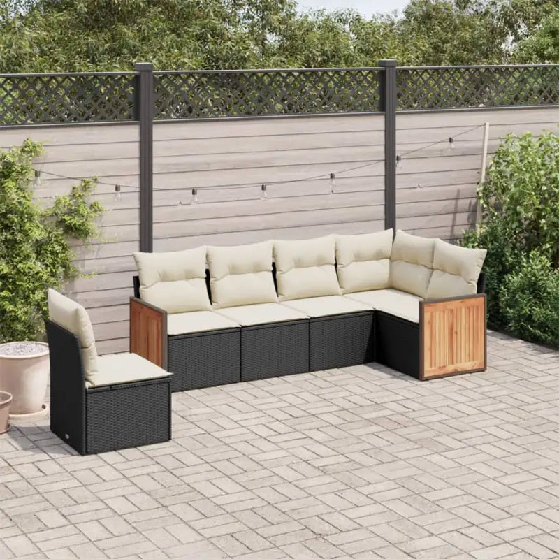 Lounge tuinset van zwart gepoedercoat staal met rustige afmetingen - Zwart en crème / Zonder tafel - Tuinsets