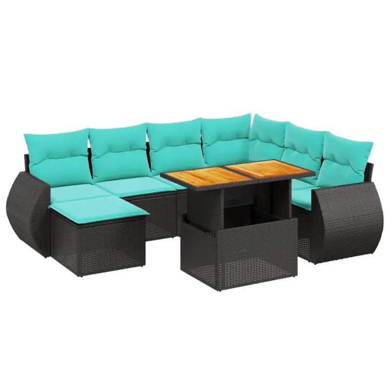 Lounge tuinset van zwart materiaal en gepoedercoated staal met ideale afmetingen - Tuinsets