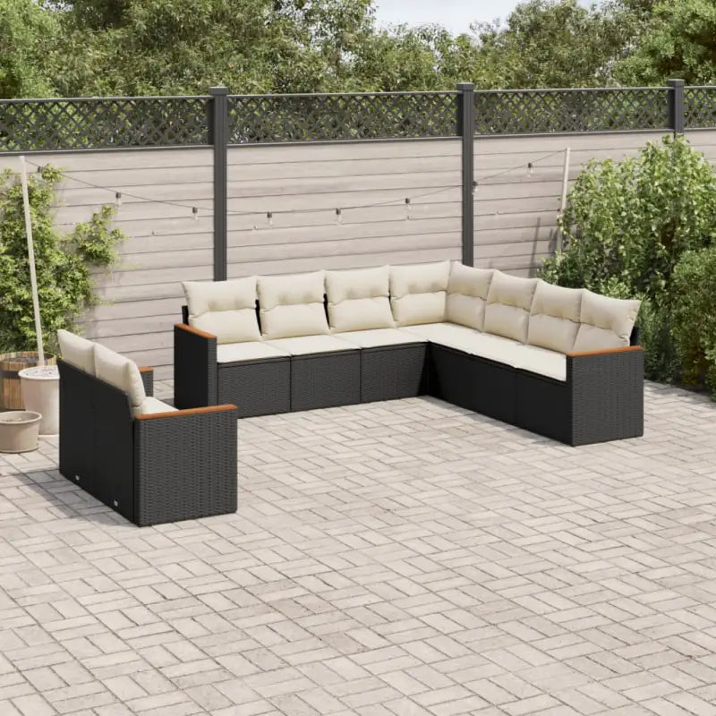 Loungebank set voor tuin of terras in zwart gepoedercoat staal - Tuinsets