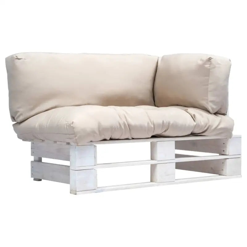 Loungebank van geïmpregneerd grenenhout met rustiek design - Wit en zandkleurig / 1 - Loungebanken