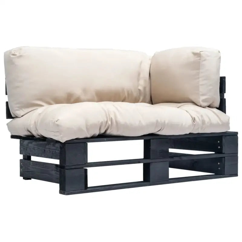 Loungebank van geïmpregneerd grenenhout met rustiek design - Zwart en zandkleurig / 1 - Loungebanken