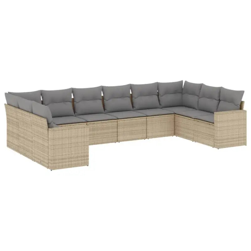 Loungebank van gepoedercoat staal met beige materiaal voor tuin en terras - Tuinsets