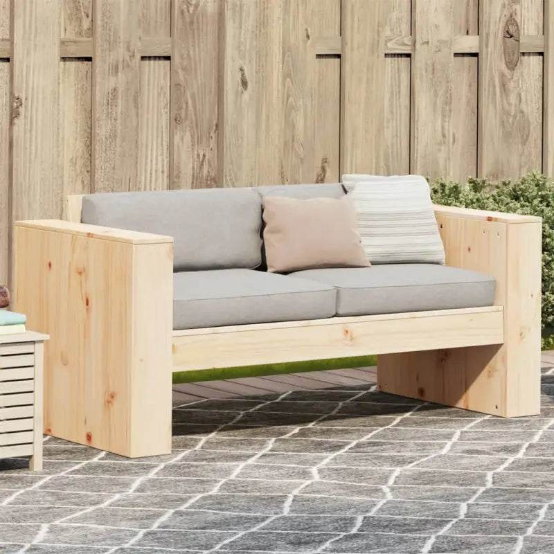 Loungebank van massief grenenhout voor tuin en terras - Natuurlijk grenenhout / 134 x 60 x 62 cm / 1 - Loungebanken