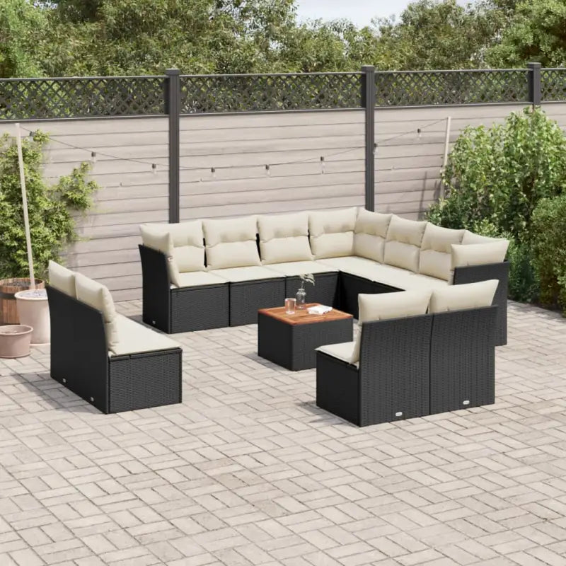 Loungebank van poly rattan en gepoedercoat staal voor tuin of terras - Tuinsets