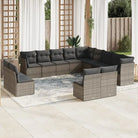 Loungebank van poly rattan met comfortabele zitervaring en gepoedercoat staal - Grijs / Zonder tafel - Tuinsets