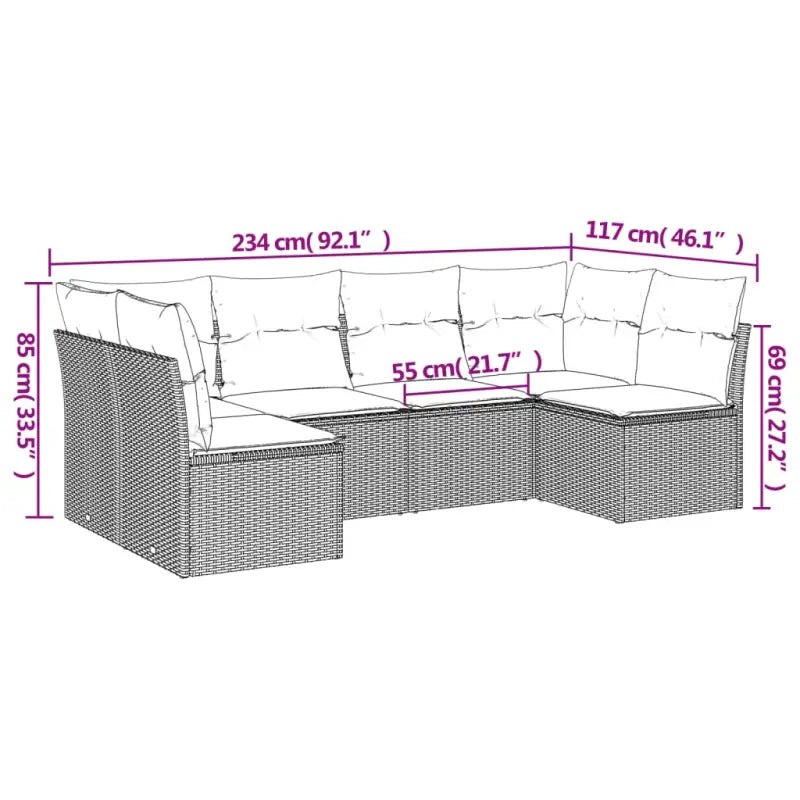 Loungebank van poly rattan met comfortabele zitervaring en gepoedercoat staal - Tuinsets