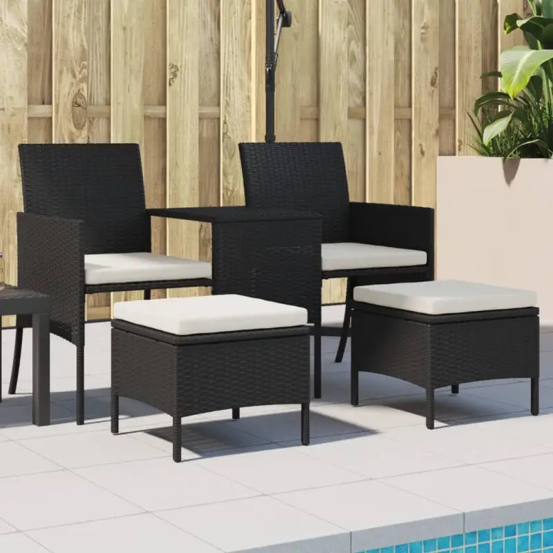 Loungebank van poly rattan met gepoedercoat staal en wasbare hoes - Loungebanken