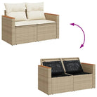 Loungebank van poly rattan met waterdichte zak voor comfortabele zitervaring - Loungebanken