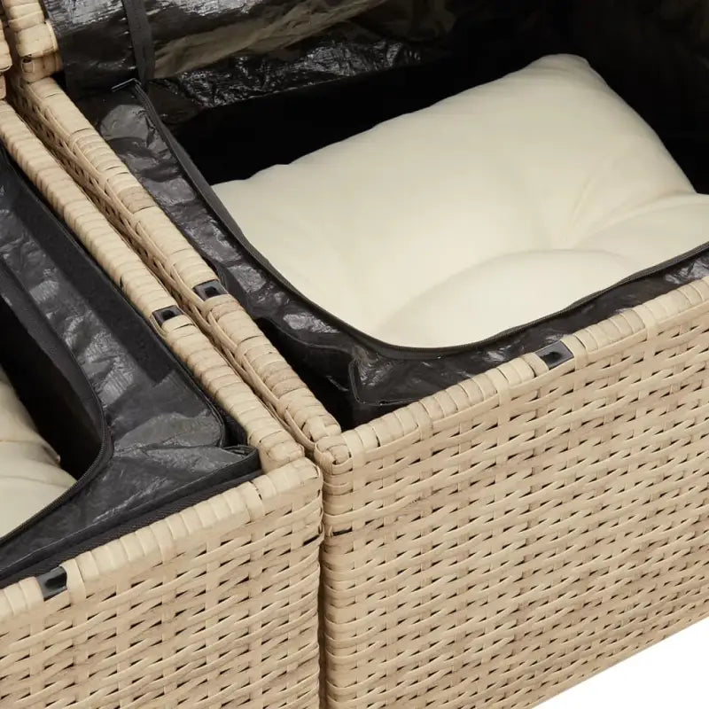 Loungebank van poly rattan met waterdichte zak voor comfortabele zitervaring - Loungebanken