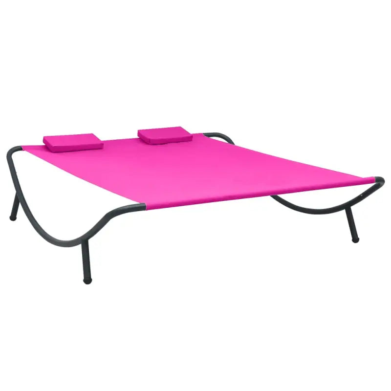 Loungebed voor tuin terras of strand van weerbestendig oxford stof - Roze - Tuinbedden