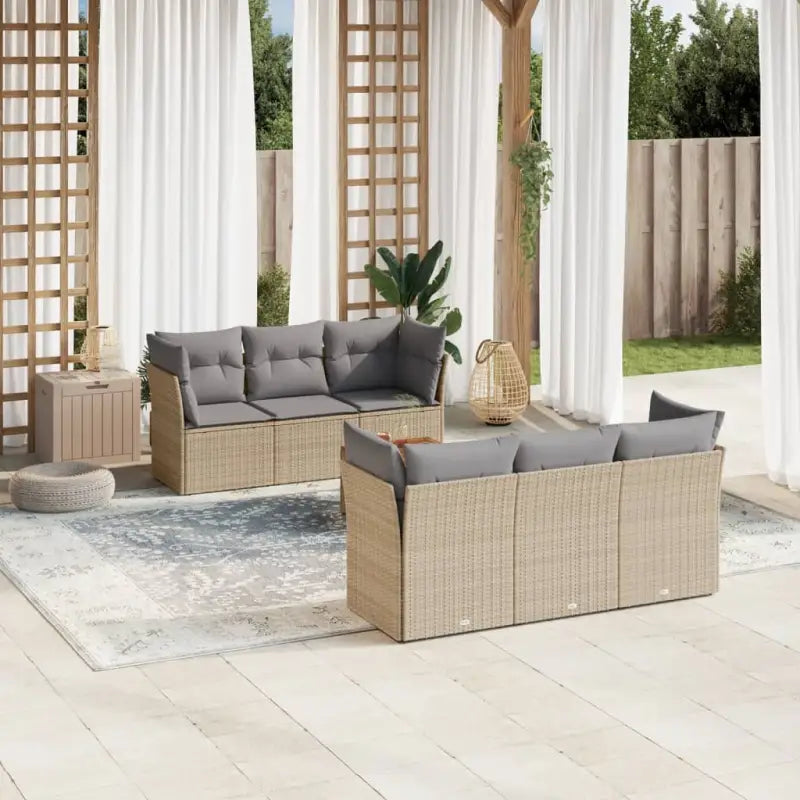 Loungeset in gemengd beige met waterdichte tas voor buitenplezier - Gemengd beige - Tuinsets