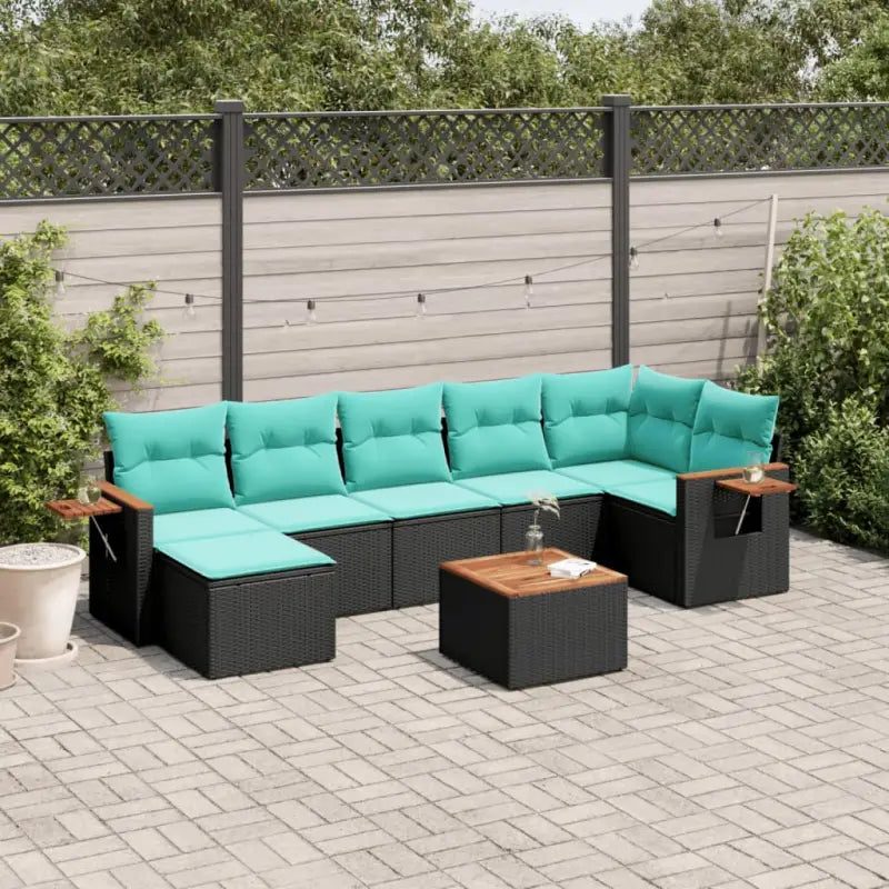 Loungeset in grijs materiaal met gepoedercoat staal afmetingen - Zwart / Met tafel - Tuinsets
