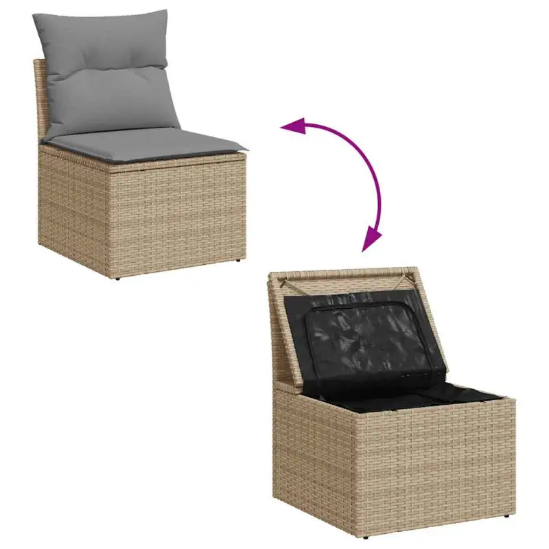 Loungeset met beige materiaal en gepoedercoat staal afmetingen - Tuinsets