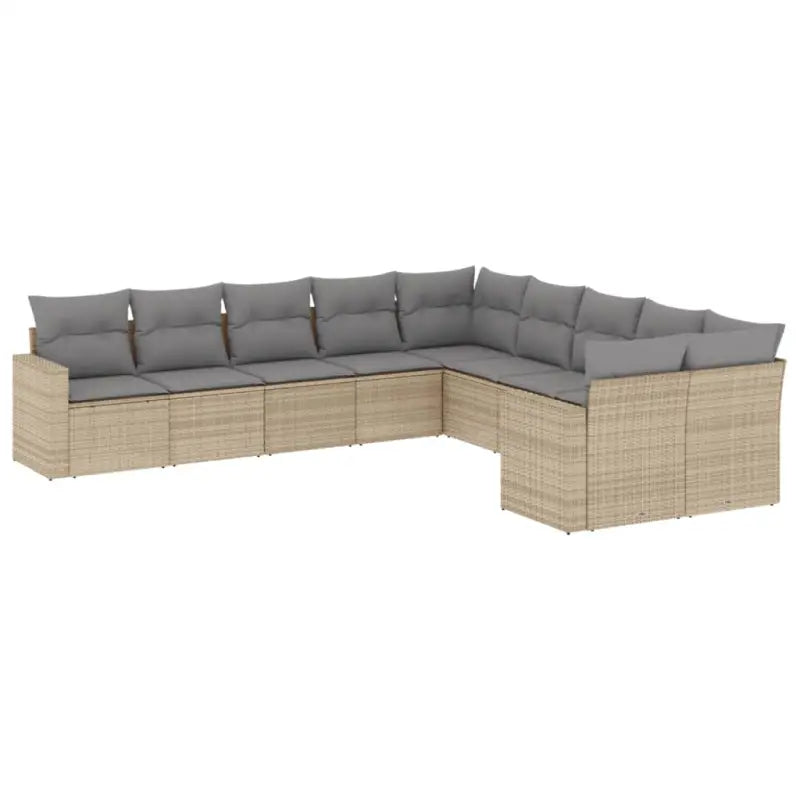 Loungeset met beige materiaal en gepoedercoat staal afmetingen - Tuinsets