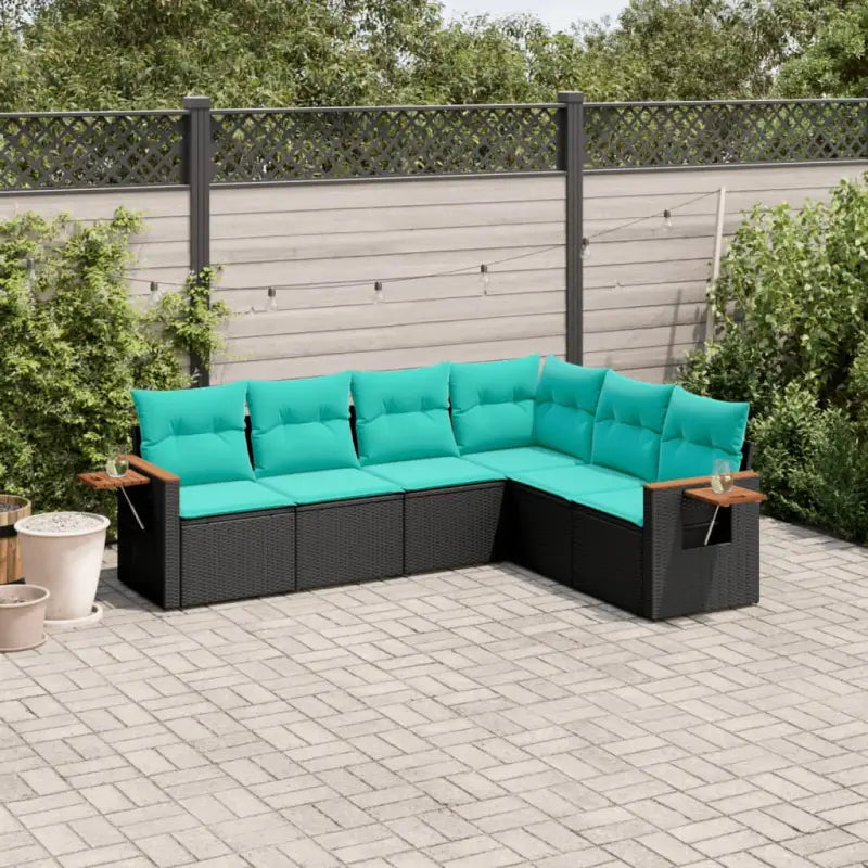 Loungeset met grijs materiaal en gepoedercoat staal voor buiten - Zwart / Zonder tafel - Tuinsets
