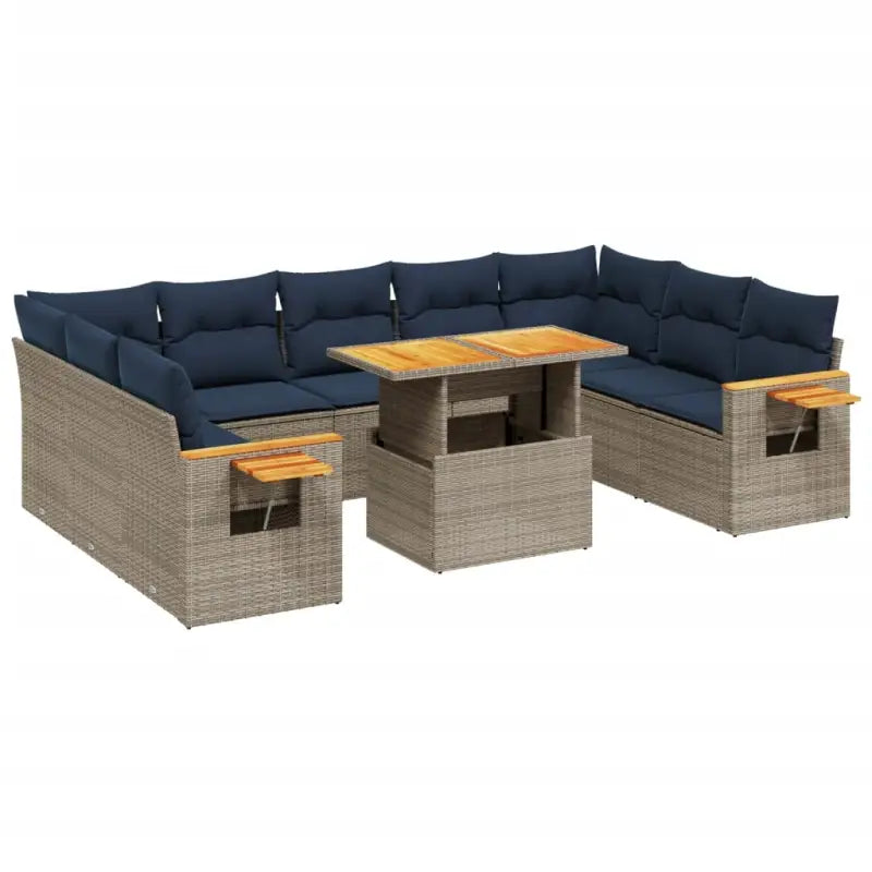 Loungeset met grijs materiaal en gepoedercoate staal afmetingen zitting - Grijs - Tuinsets