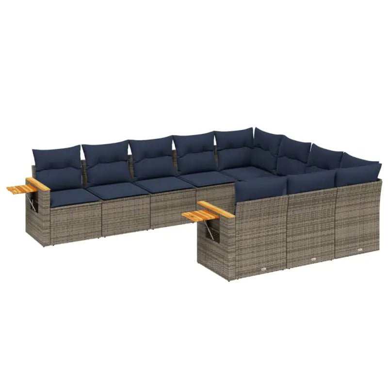 Loungeset met waterdichte tas in grijs materiaal en gepoedercoat staal - Grijs en blauw / Zonder tafel - Tuinsets