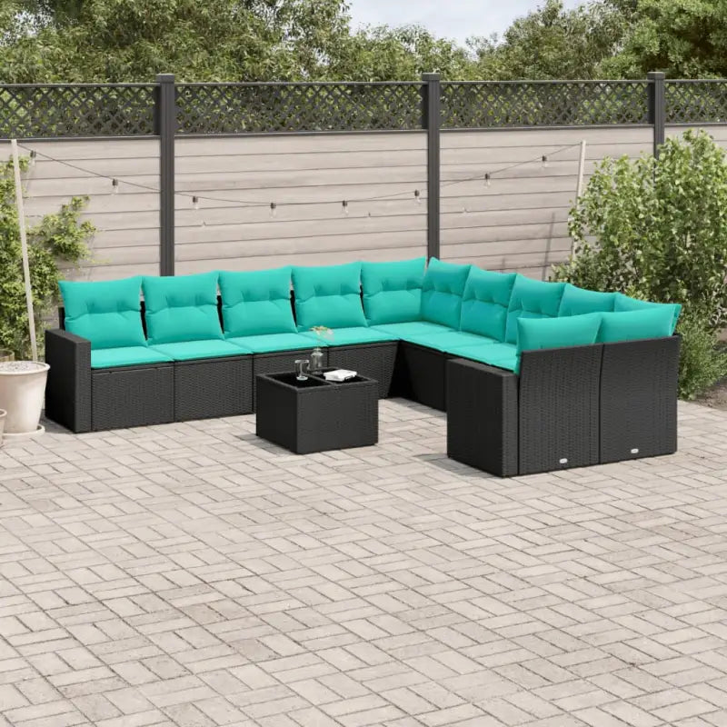 Loungeset van gegalvaniseerd staal in grijs voor buitenplezier - Zwart en blauw / Met tafel - Tuinsets