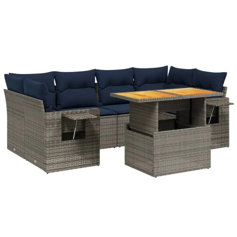 Loungeset van grijs materiaal met gepoedercoat staal voor buitenplezier - Tuinsets