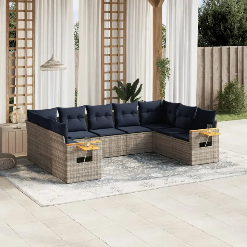 Loungeset voor tuin of terras met waterdichte tas en grijs materiaal - Grijs / Zonder tafel - Tuinsets