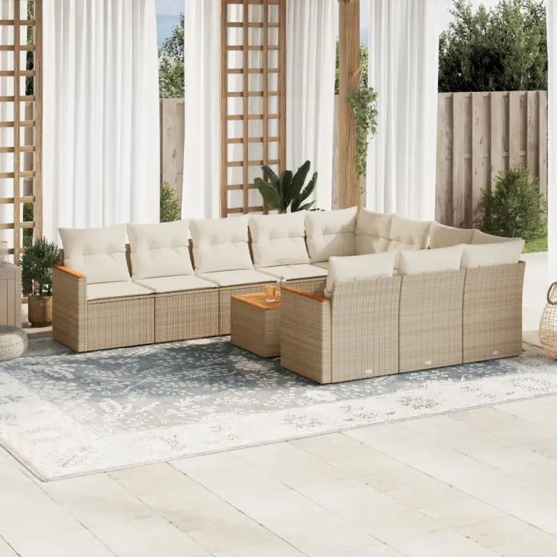 Loungetuinset in zwart gepoedercoat staal met comfortabele afmetingen - Beige / Met tafel - Tuinsets