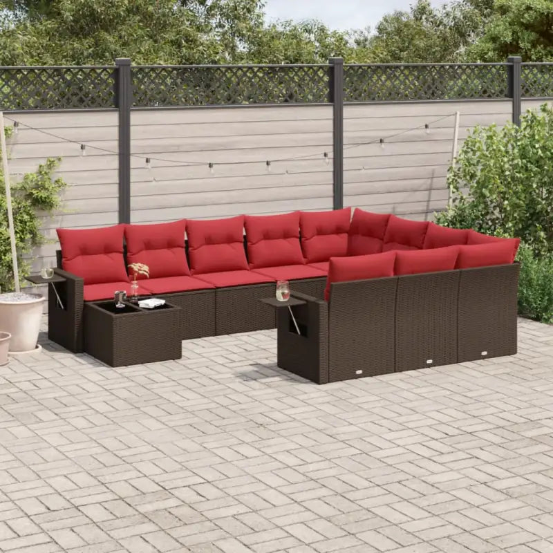 Loungetuinset met bruin materiaal en gepoedercoat staalafmetingen - Tuinsets