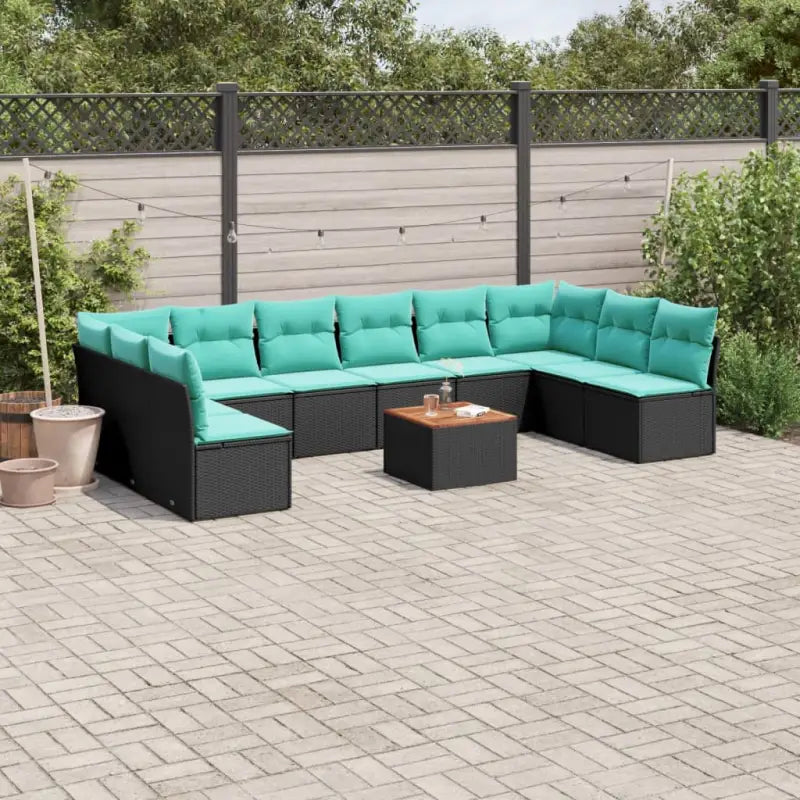 Loungetuinset van poly rattan en gepoedercoat staal met geschikte afmetingen - Tuinsets