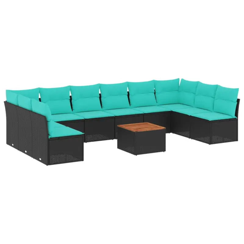 Loungetuinset van poly rattan en gepoedercoat staal met geschikte afmetingen - Tuinsets