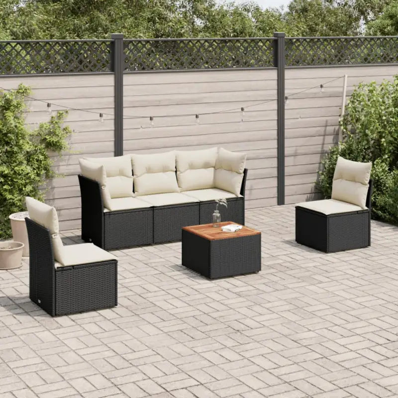 Loungetuinset van poly rattan en gepoedercoat staal met ideale afmetingen - Tuinsets