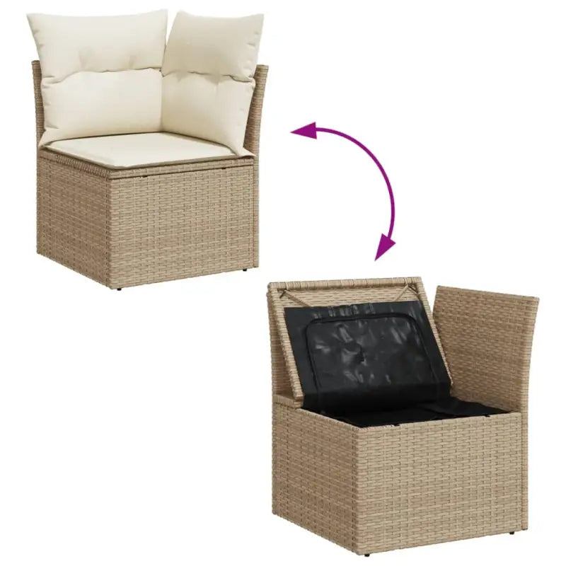 LoungeTuinstoel Set in Beige Material met Waterdichte Tas en Gepoedercoat Staal - Tuinsets