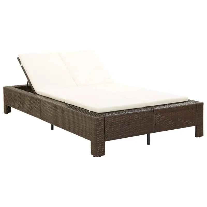 Luxe 2-persoons ligbed met poly rattan en gepoedercoat stalen frame - Tuinbedden