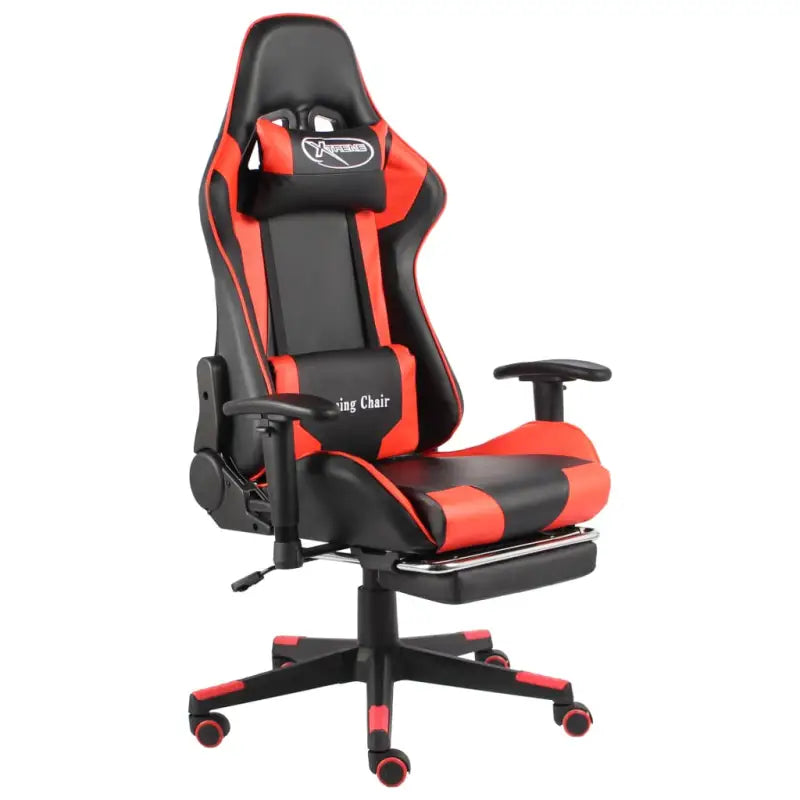 Luxe Gamingstoel met hoge rug voor comfortabel gamen en werken - Rood / 1 / Met voetensteun - Gamingstoelen