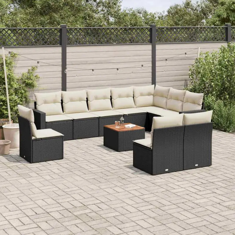 Luxe tuinset met beige materiaal en gepoedercoat staal afmetingen - Zwart en crème - Tuinsets