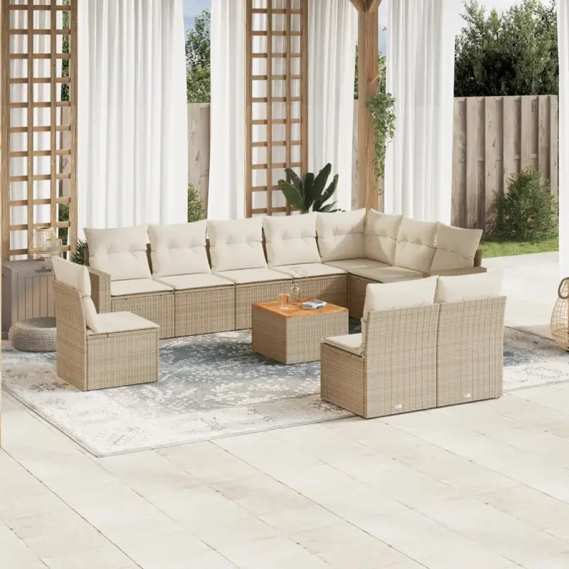 Luxe tuinset met beige materiaal en gepoedercoat staal afmetingen - beige en crèmekleurig - Tuinsets