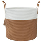 Manden met kwastjes van geweven katoen voor trendy opbergruimte - Manden