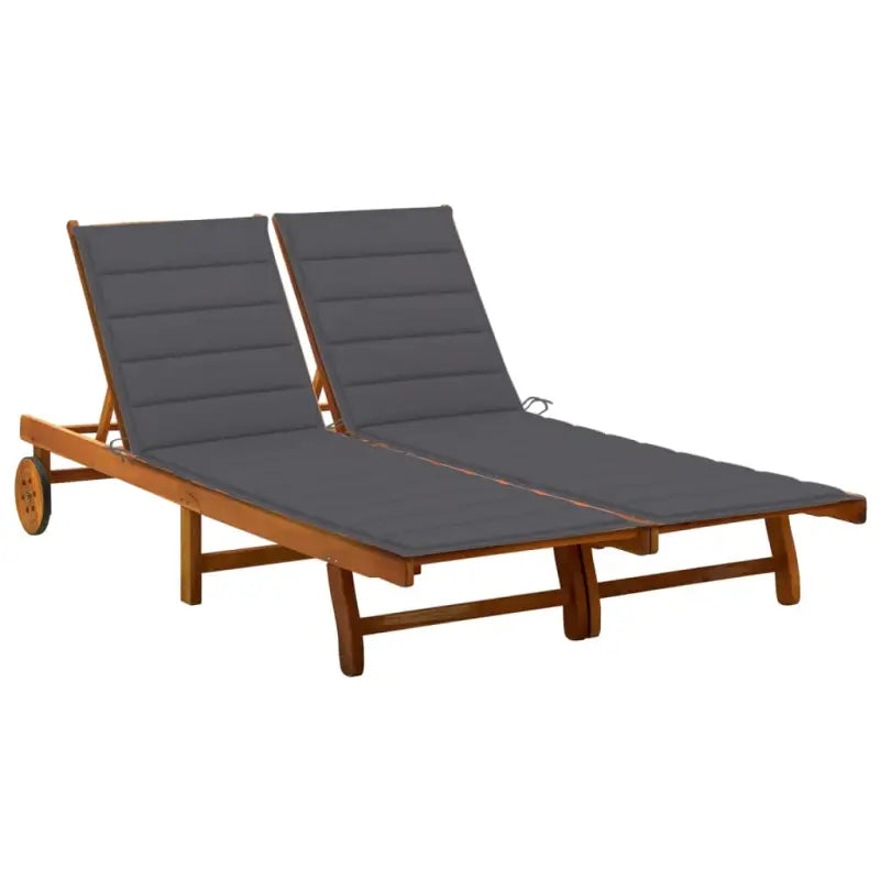 Massief acaciahout ligstoel voor ultiem ontspanning in de tuin - Antraciet / 200 x 123 x 85 cm / 1 - Ligstoelen