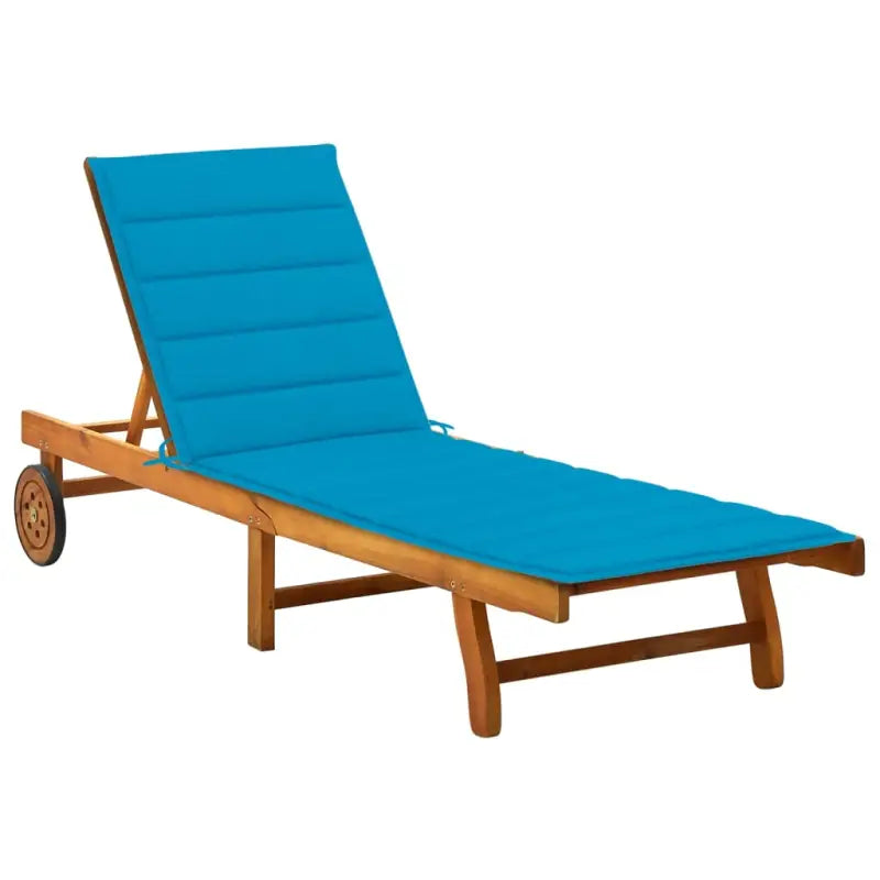 Massief acaciahout ligstoel voor ultiem ontspanning in de tuin - Blauw / 200 x 63 x 85 cm / 1 - Ligstoelen