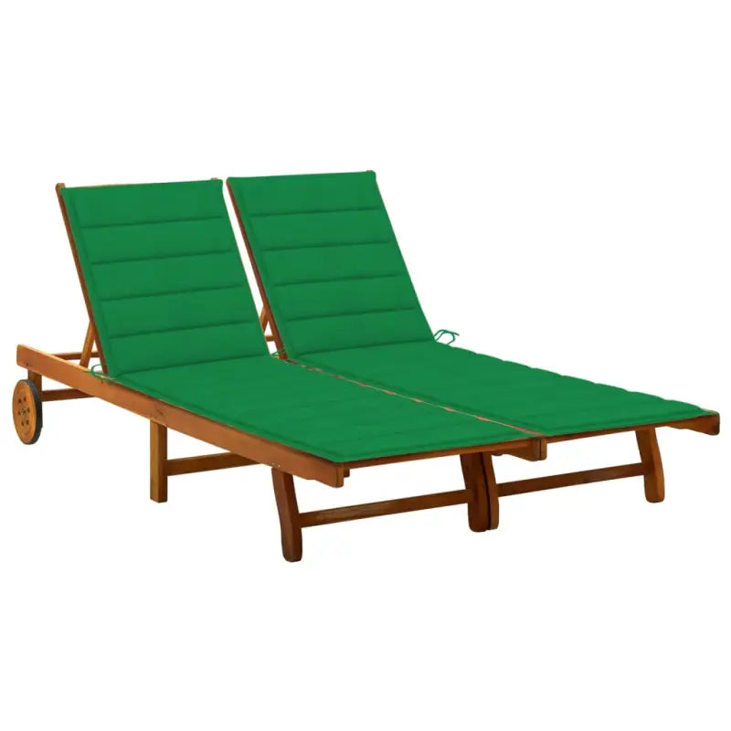 Massief acaciahout ligstoel voor ultiem ontspanning in de tuin - Groen / 200 x 123 x 85 cm / 1 - Ligstoelen