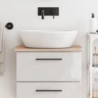 Massief beukenhout wastafelblad met afgeronde hoeken en eenvoudig schoonmaken - Naturel / 60 x 40 x 1.5 cm