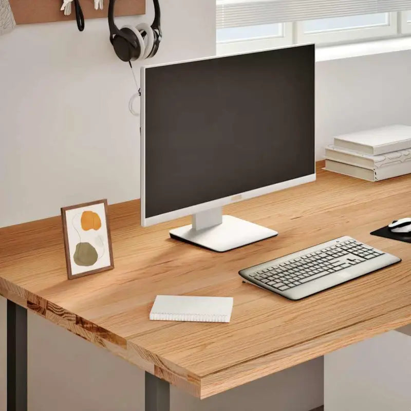 Massief eikenhouten bureaublad voor een natuurlijke sfeer in huis - 180 x 90 x 4 cm - Onderdelen en accessoires