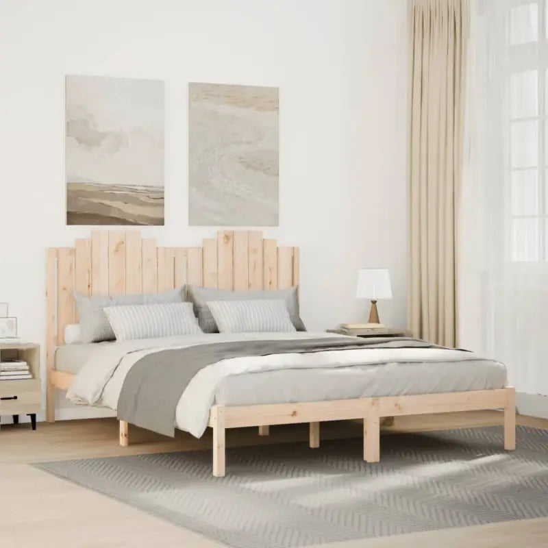 Massief Grenenhout Bedframe met aanvullende ondersteuning voor een goede nachtrust - Naturel / 160 x 210 cm - Bedden &