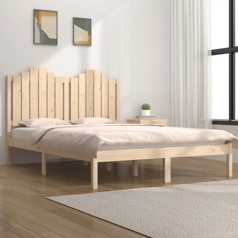 Massief Grenenhout Bedframe met aanvullende ondersteuning voor een goede nachtrust - Naturel / 140 x 190 cm - Bedden &