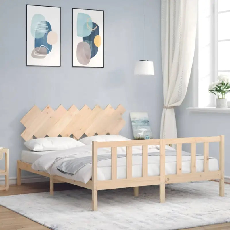 Massief Grenenhout Bedframe voor een comfortabele en stijlvolle slaapkamer - Naturel / 160 x 200 cm - Bedden & bedframes