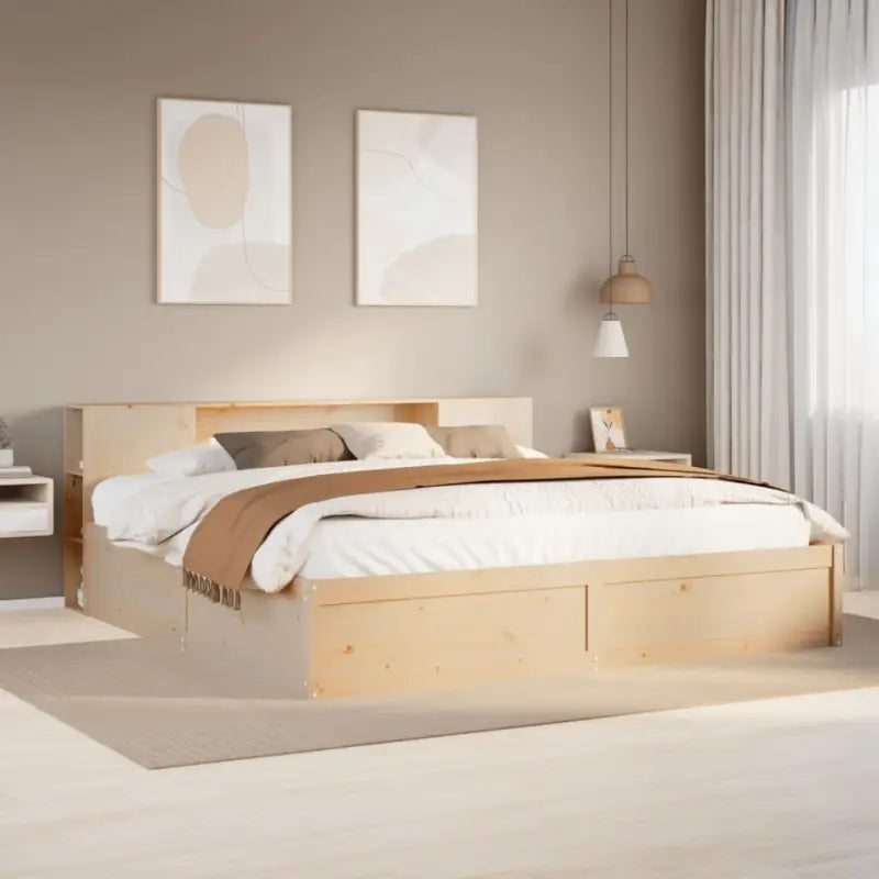 Massief grenenhout bedframe voor een goede nachtrust en decoratie - Naturel / 200 x 200 cm - Bedden & bedframes