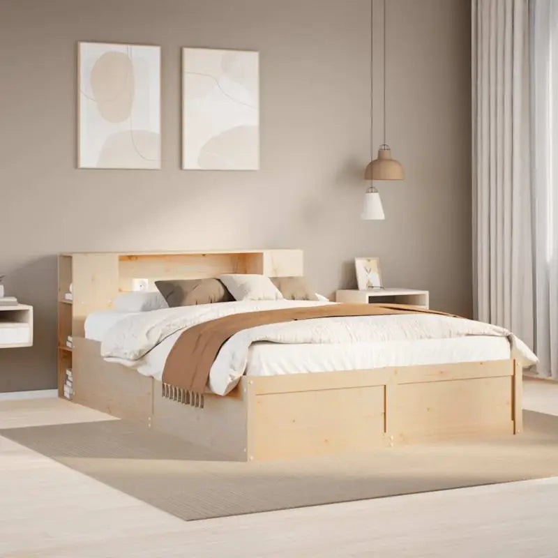Massief grenenhout bedframe voor een goede nachtrust en decoratie - Naturel / 140 x 200 cm - Bedden & bedframes
