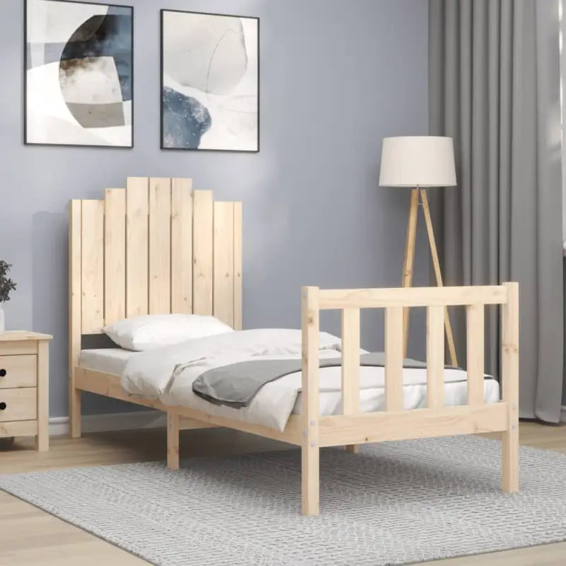 Massief grenenhout bedframe voor een goede nachtrust en natuurlijk interieur - Naturel / 75 x 190 cm - Bedden &